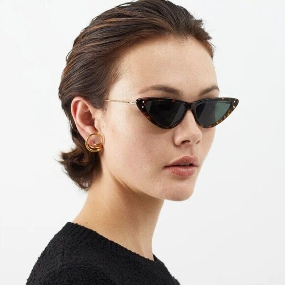 Dior MISSDIOR B4U 22C0 Sunglasses Havana Cat Eye Frame, Green Lenses main image 7